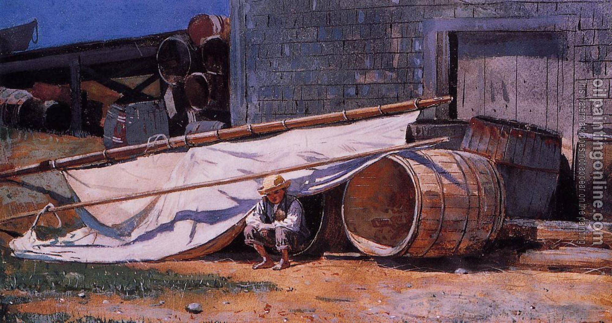 Homer, Winslow - Boy in a Boatyard aka Boy with Barrels